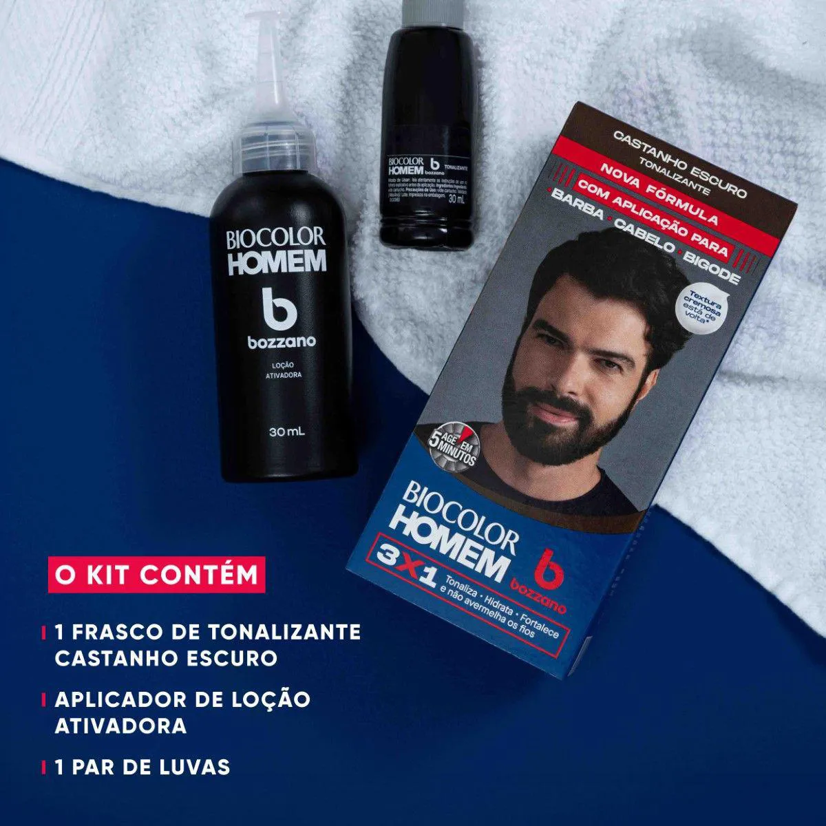 Tonalizante de Cabelo Biocolor Homem Bozzano - Castanho Escuro