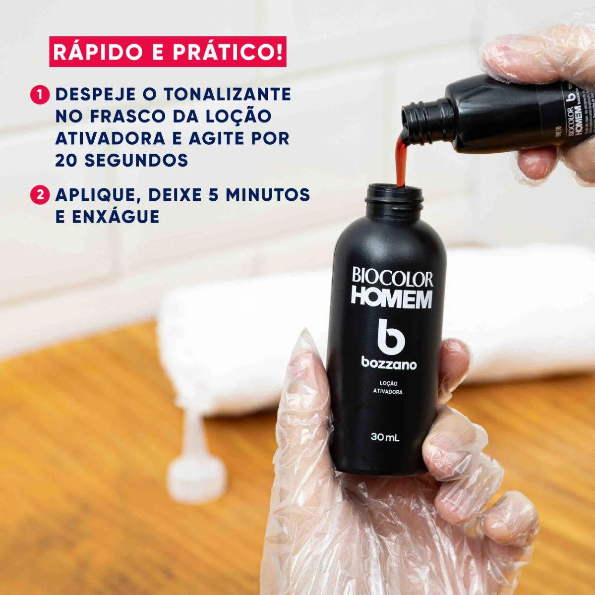 Tonalizante de Cabelo Biocolor Homem Bozzano - Preto