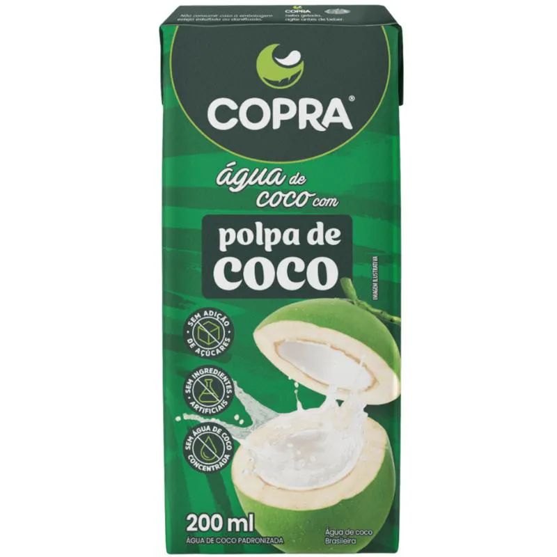 Água De Coco Com Polpa De Coco 200ml - Copra