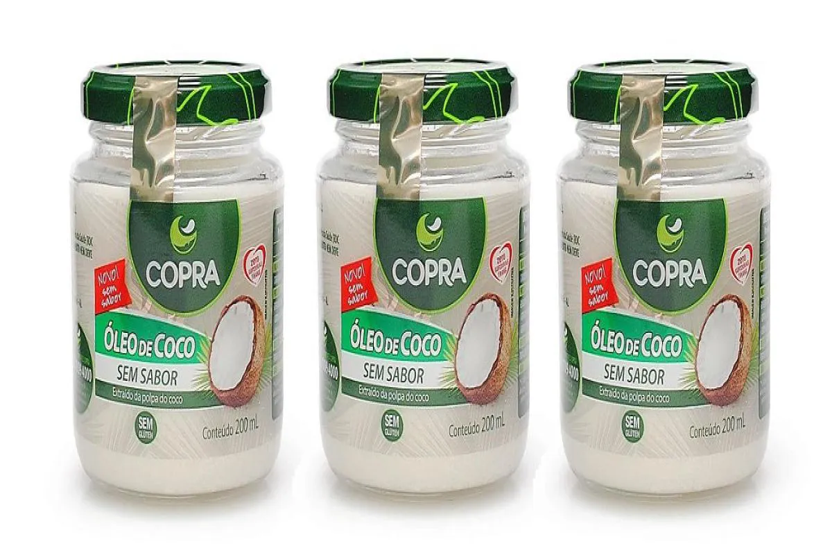 Kit 3uni Óleo De Coco Sem Sabor 200ml - Copra
