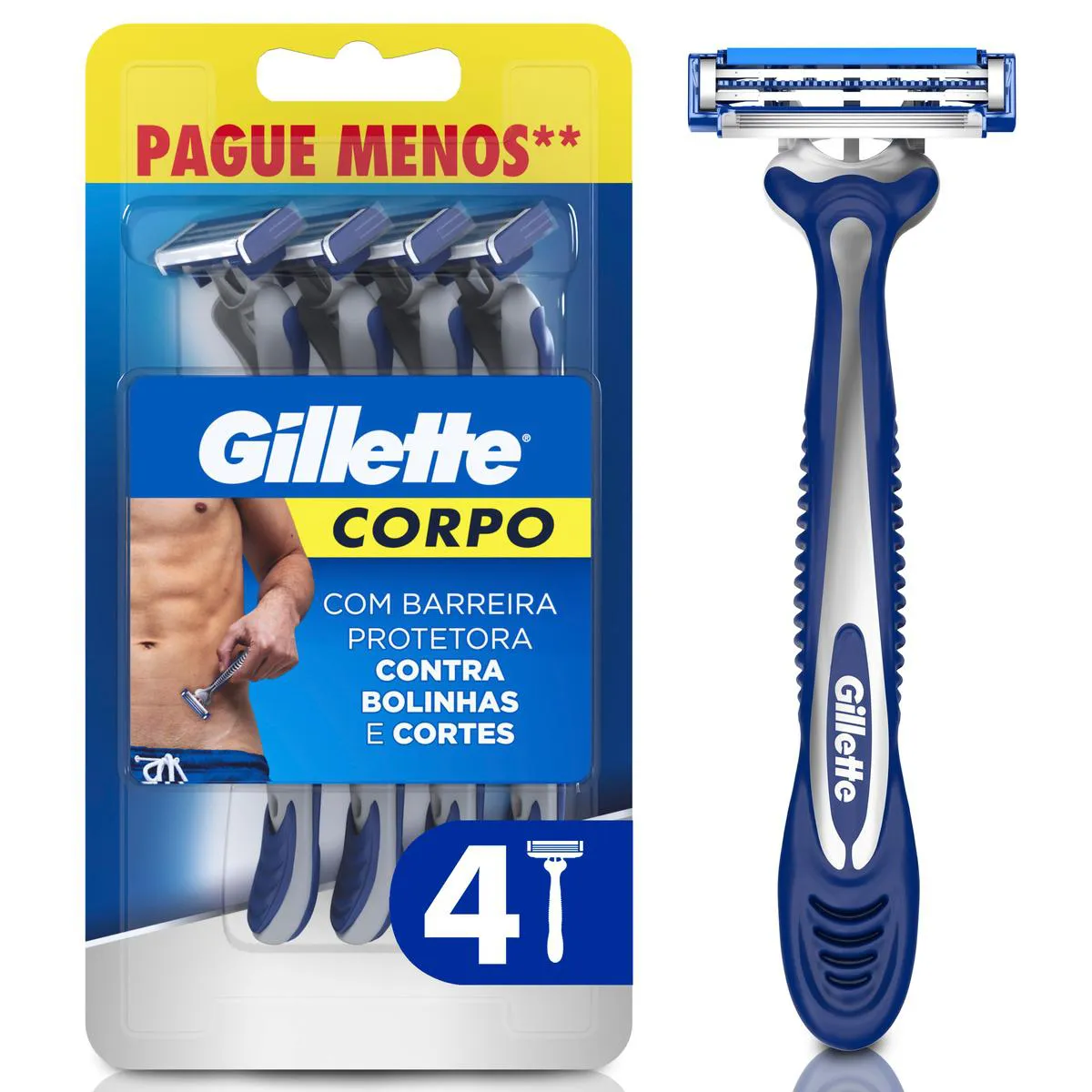 Aparelho para Depilação Gillette Corpo Descartável Leve 4 Pague 3