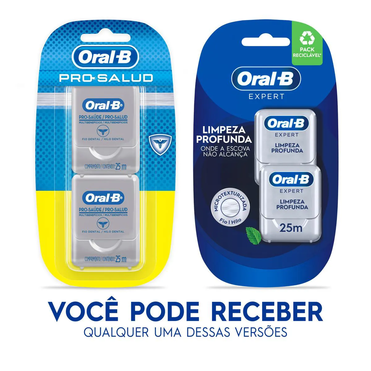 Fio Dental Oral-B Expert Limpeza Profunda Sabor Menta 2 unidades de 25m cada