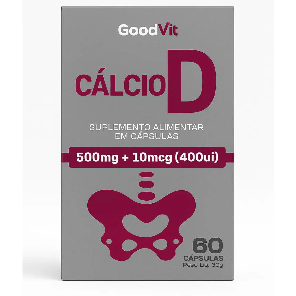 Cálcio D 500Mg + 400Ui C/60 cápsulas - Good Vit