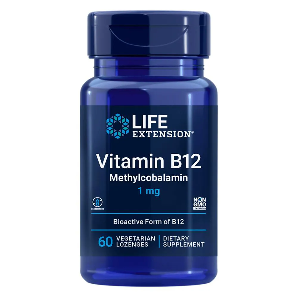 Vitamina B12 Metilcobalamina 1mg 60 Pastilhas Life Extension