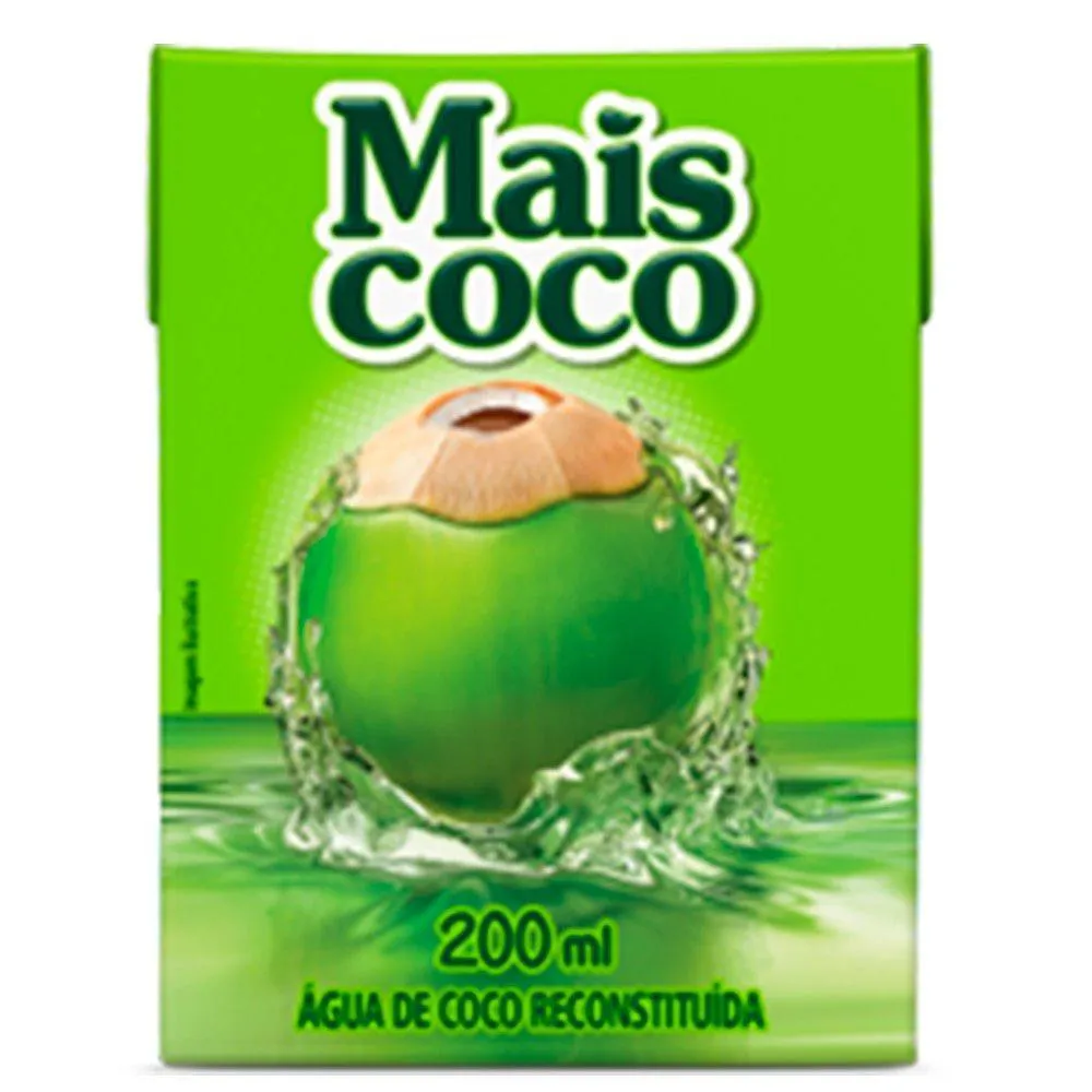 Água de Coco Mais Coco 200ml - Embalagem com 24 unidades