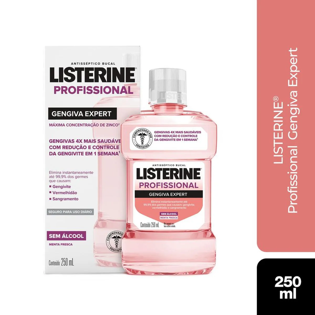 Enxaguante Bucal Listerine Profissional Gengiva Expert Sem Álcool 250ml