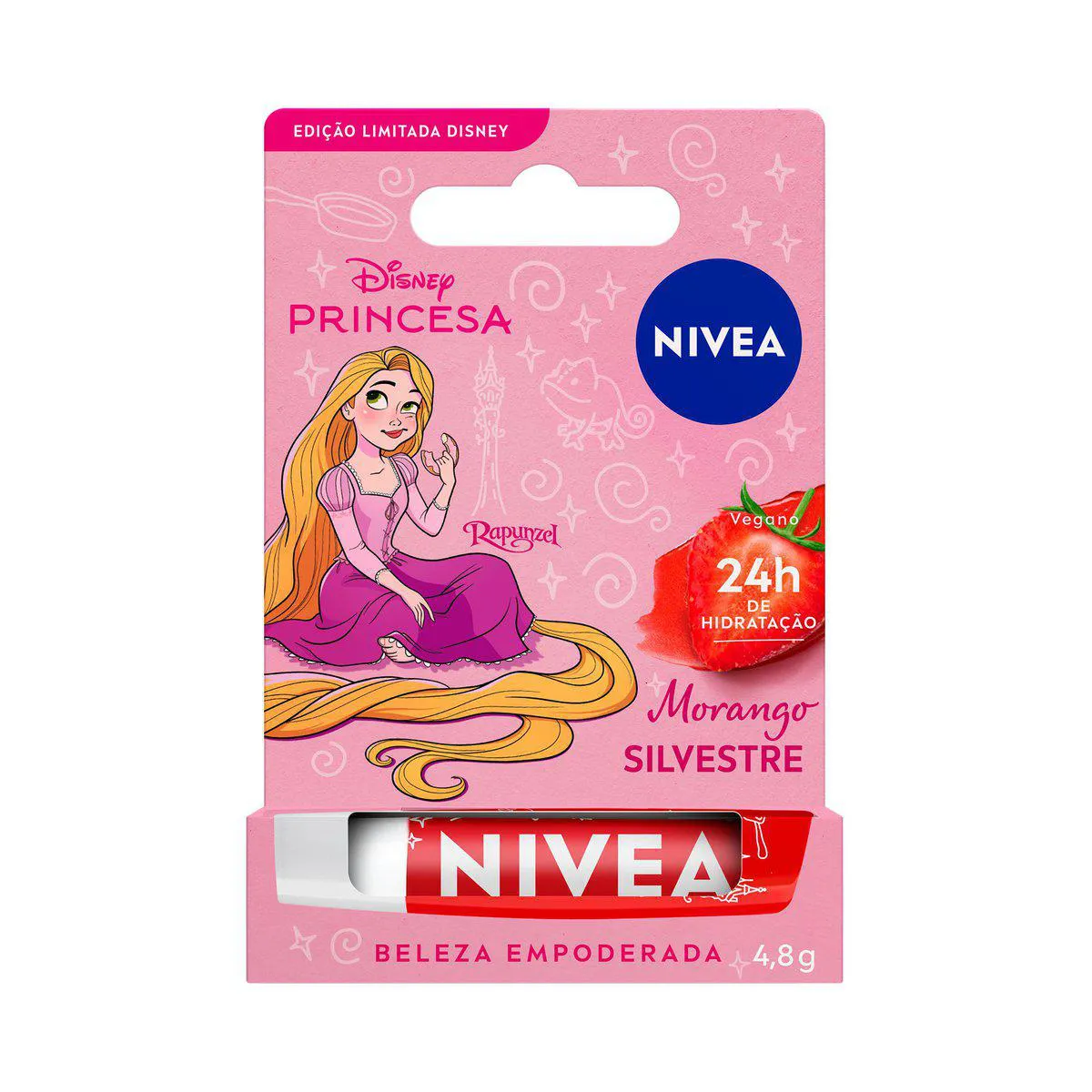 Hidratante Labial Nivea Disney Princesa Rapunzel Morango Silvestre 4,8g