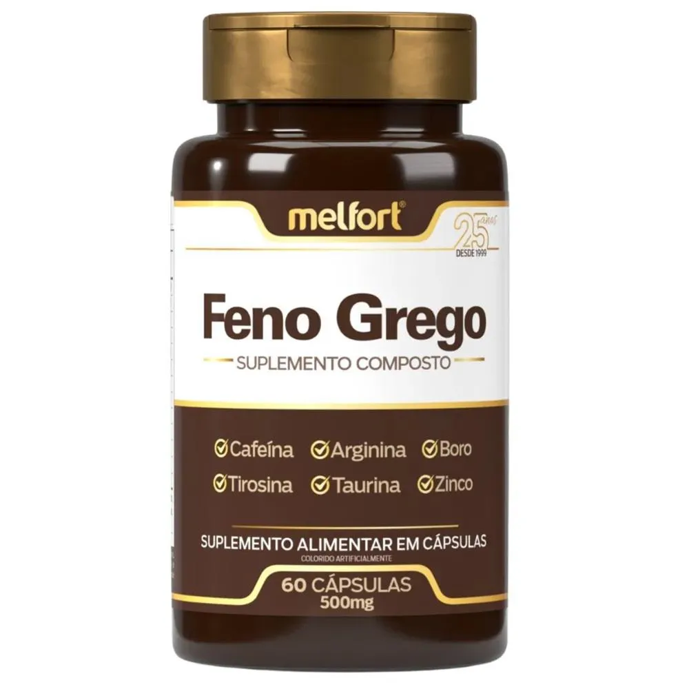 Feno Grego + Guarana 60 cápsulas 500 Mg Melfort
