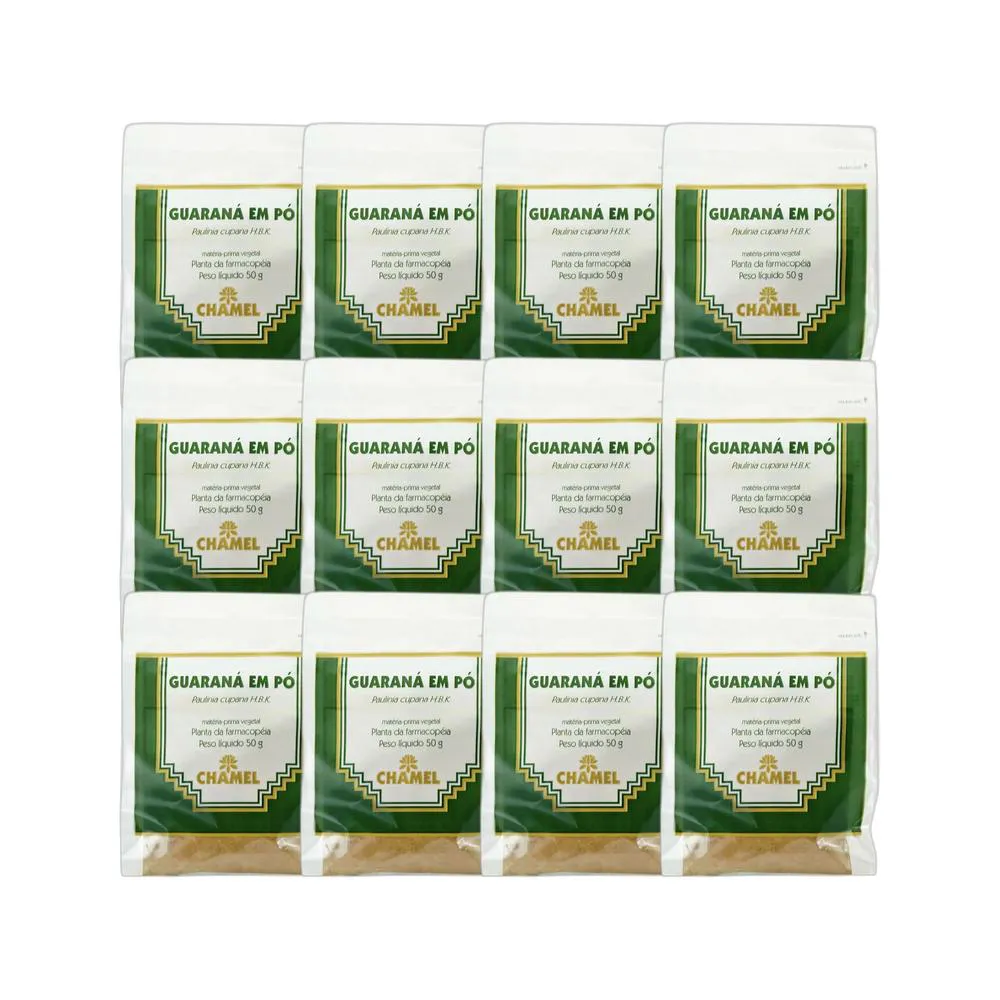 Kit 12X Pacote De Guarana Em Pó 50G - Chamel