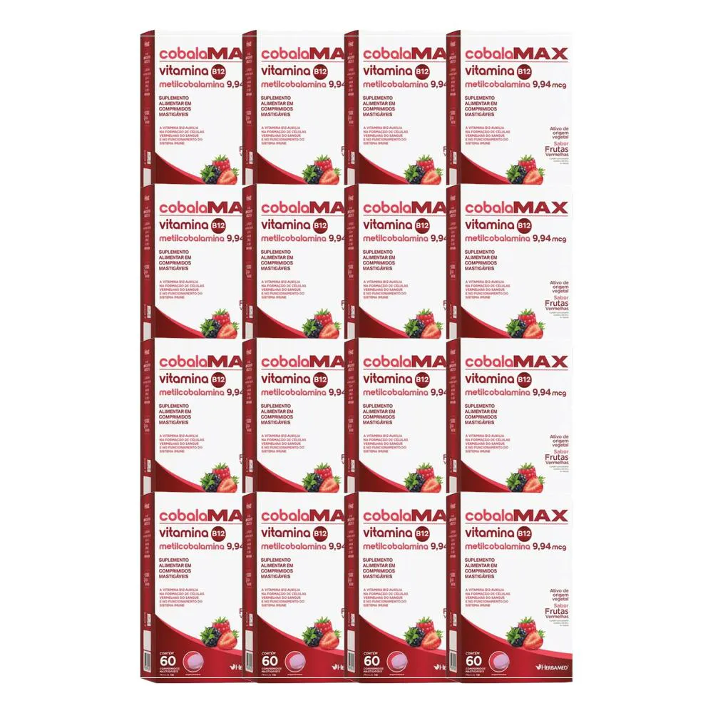 Kit 16X Vitamina B12 Metilcobalamina 60 Cpr - Herbamed