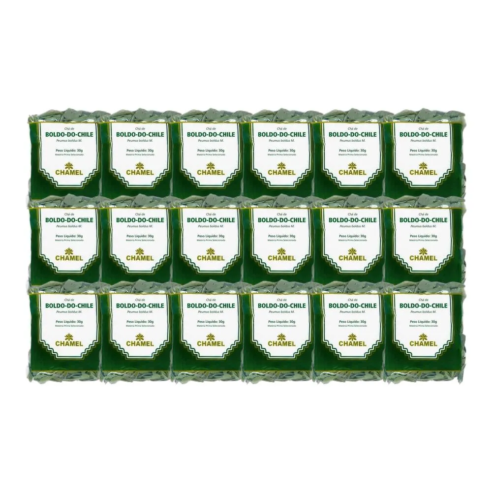 Kit 18X Chá Pacote Boldo Do Chile Folhas 30G - Chamel