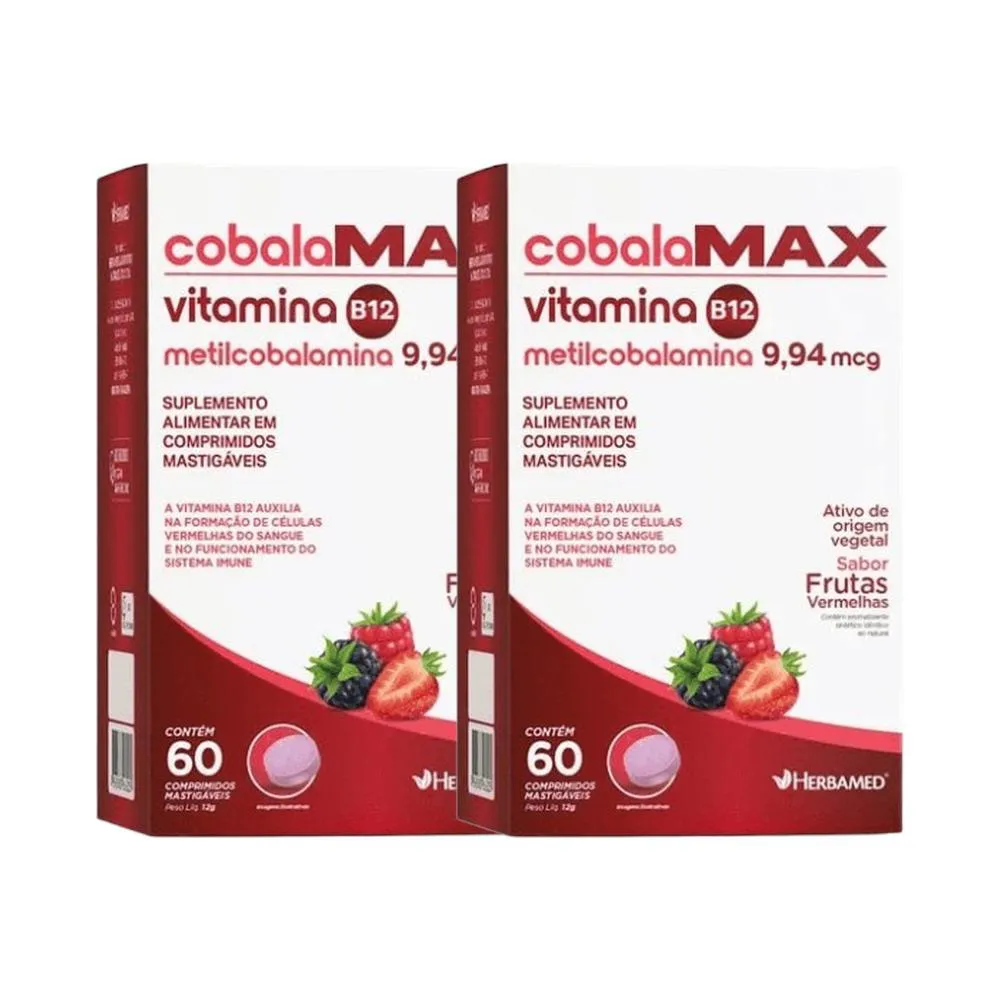 Kit 2X Vitamina B12 Metilcobalamina 60 Cpr - Herbamed