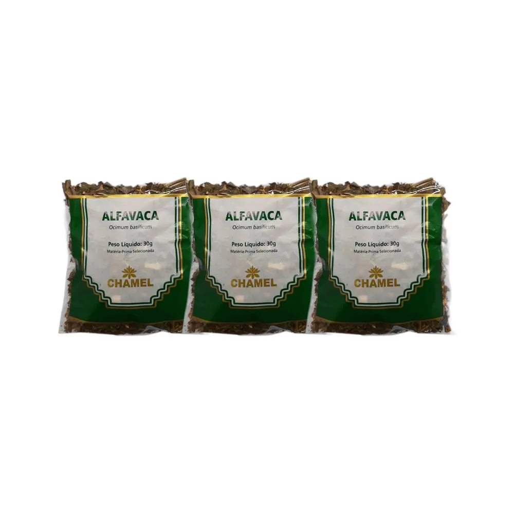Kit 3X Chá Pacote Alfavaca Mista 30G - Chamel