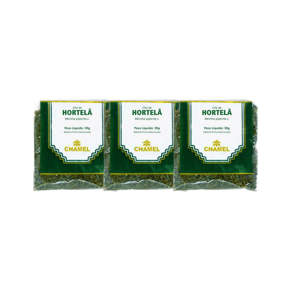 Kit 3X Chá Pacote Hortela 30G - Chamel