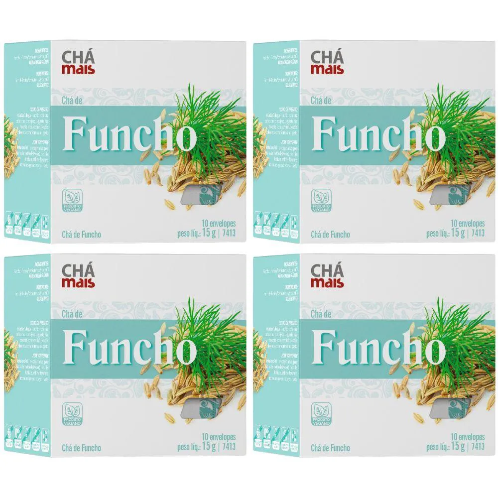 Kit 4X Chá De Funcho 10 Sachês - Chá Mais