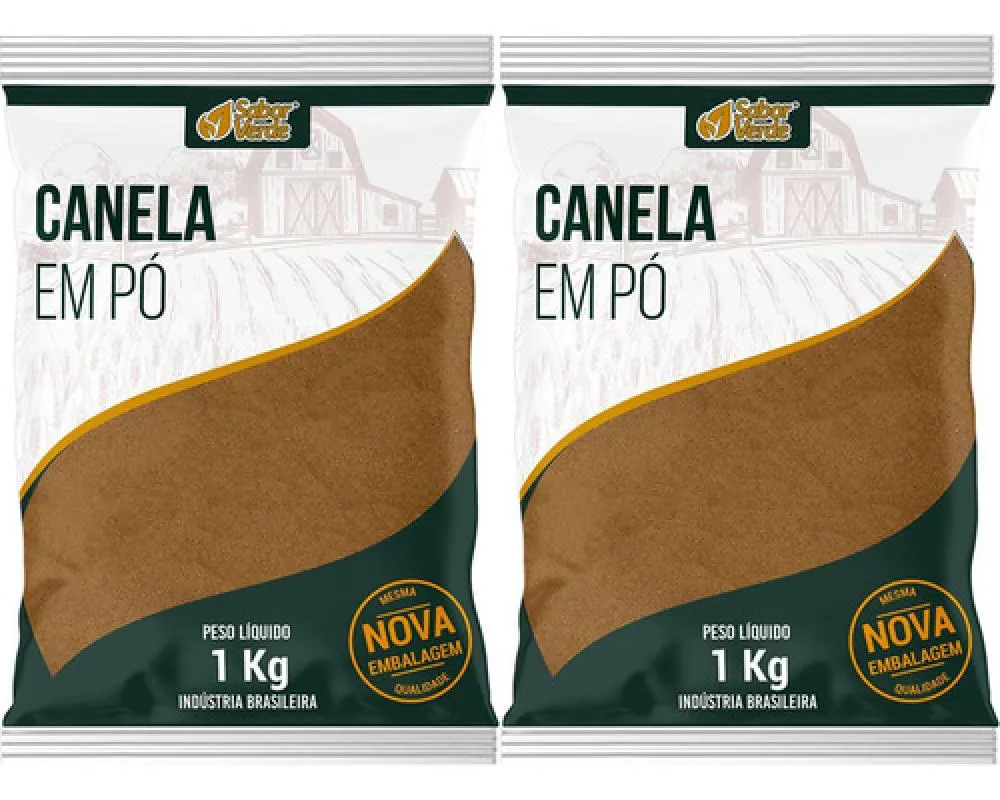 Kit 2 Canela Moida 1Kg - Sabor Verde