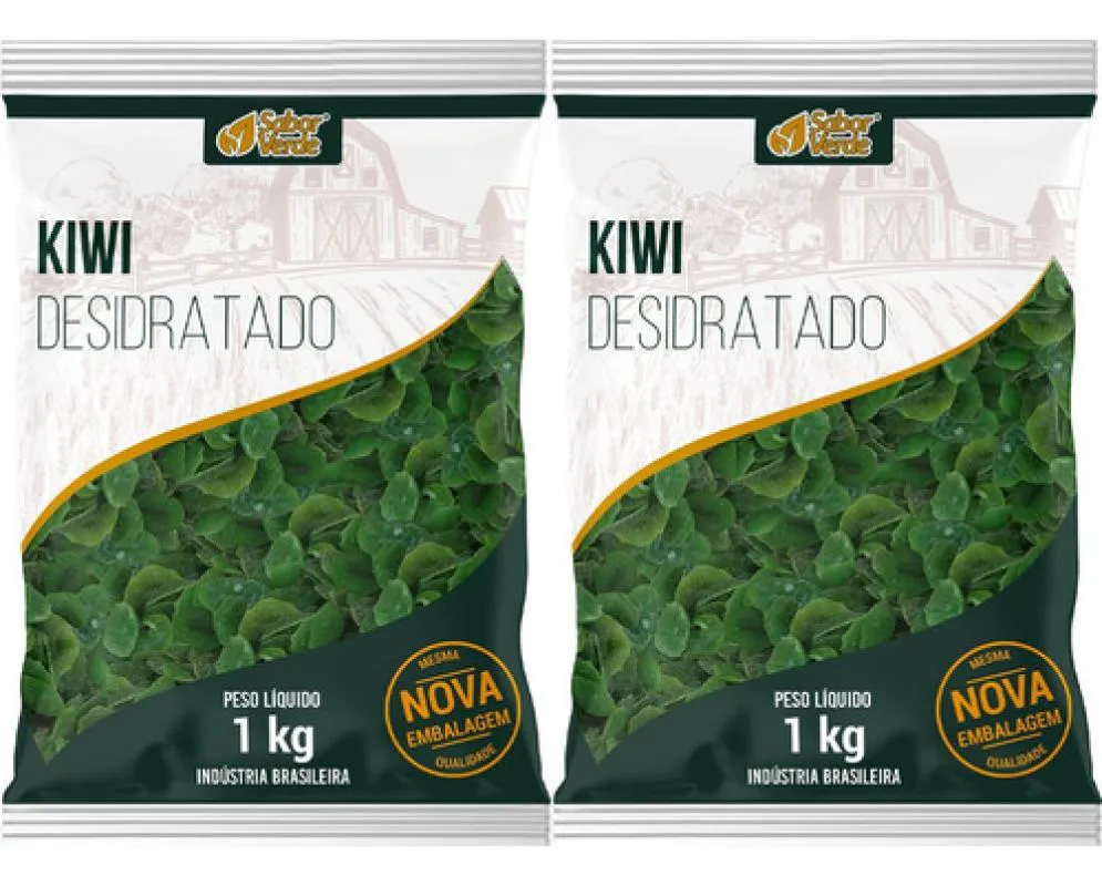 Kit 2 Kiwi Desidratado 1Kg - Sabor Verde