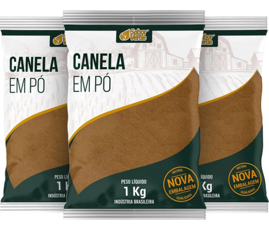 Kit 3 Canela Moida 1Kg - Sabor Verde