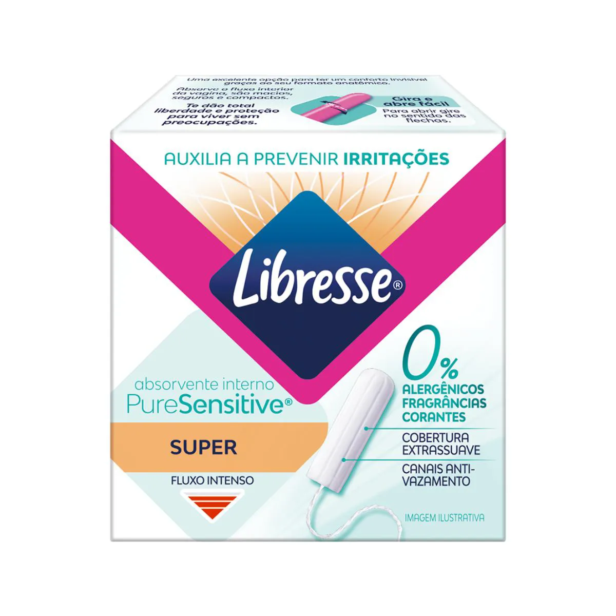 Absorvente Interno Libresse Pure Sensitive Super 8 unidades