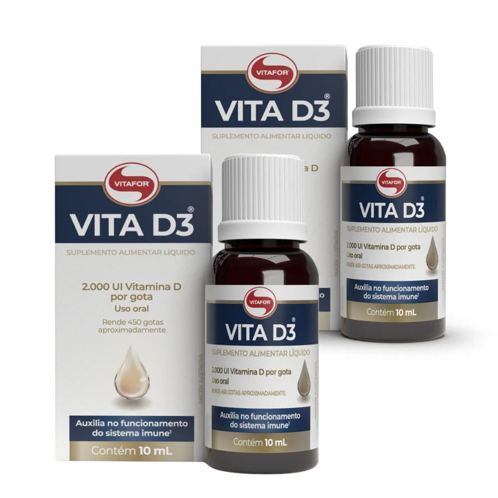 Kit 2X Vitamina D3 2000Ui/Gota 10Ml (450 Gotas) Vitafor
