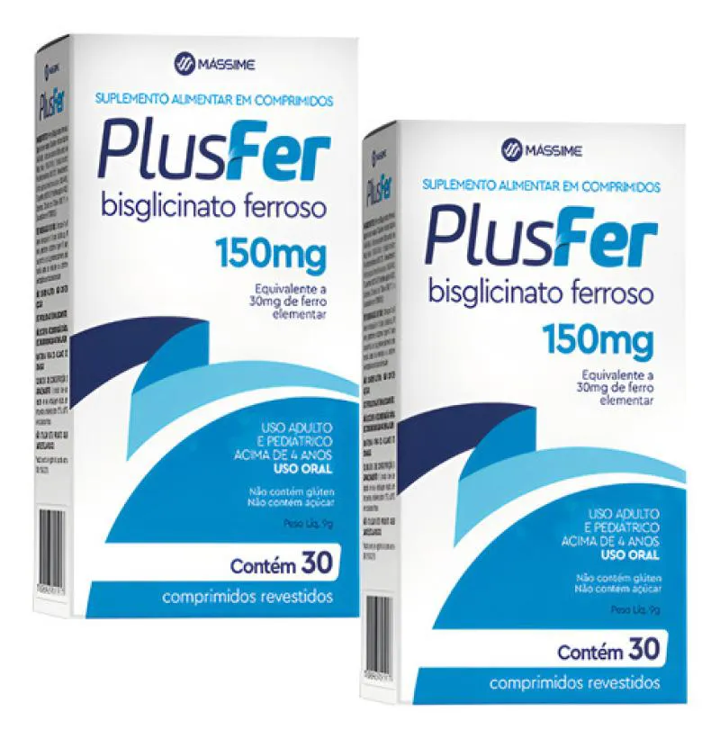 2x Plusfer Ferro Bisglicinato Ferroso 150mg 30 Cpr Massime