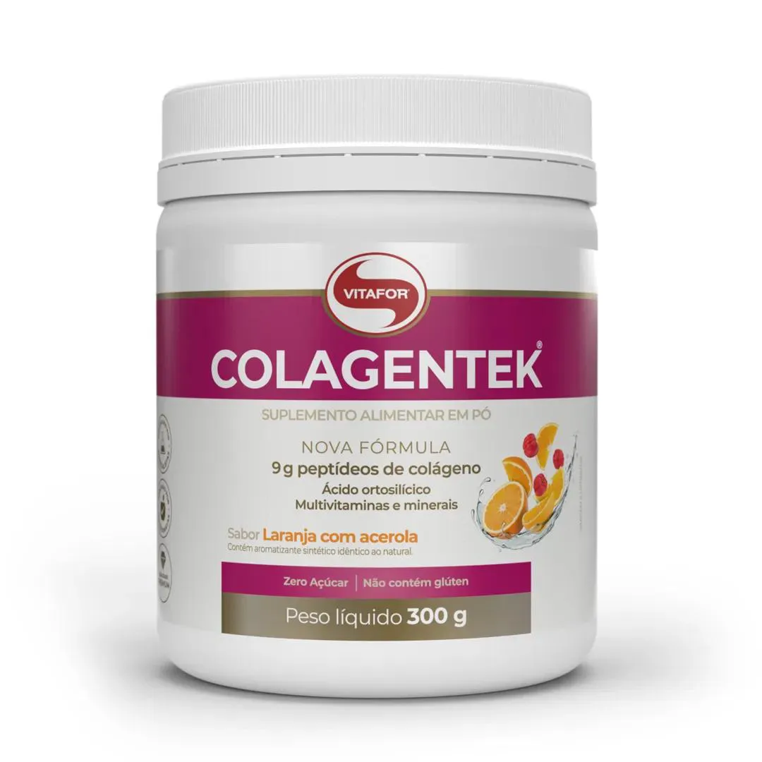 Colagentek 300G Sabor Laranja com Acerola Vitafor