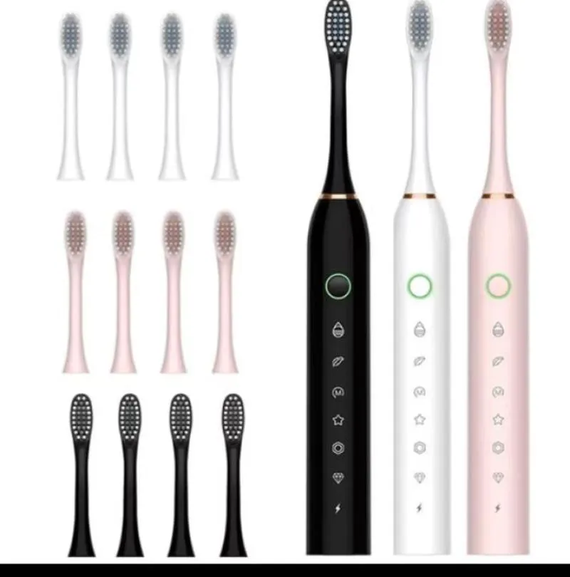 Escova de Dentes Elétrica Ipx7 com Cabeça Substituivel Inteligente Ultrassônico à Prova D'água