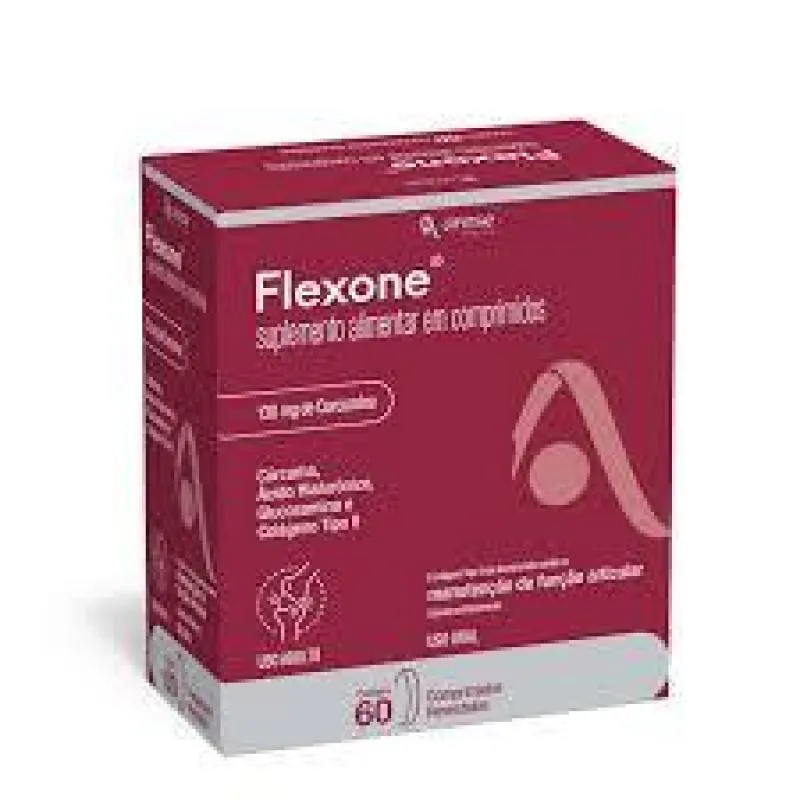 Flexone 60 Cápsulas | Colágeno Tipo Ii + Curcumina + Glucosamina + Ácido Hialurônico | Leve 60 + 16 Cáps Grátis
