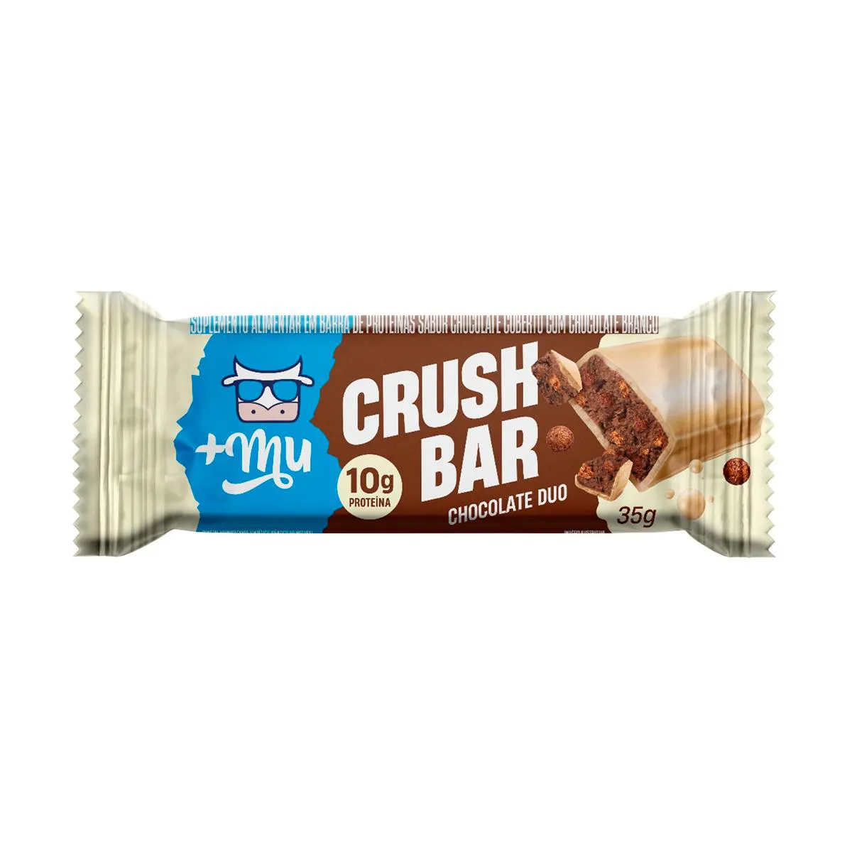 Barra de Proteína +Mu Crush Bar 2.0 Chocolate Duo 35g