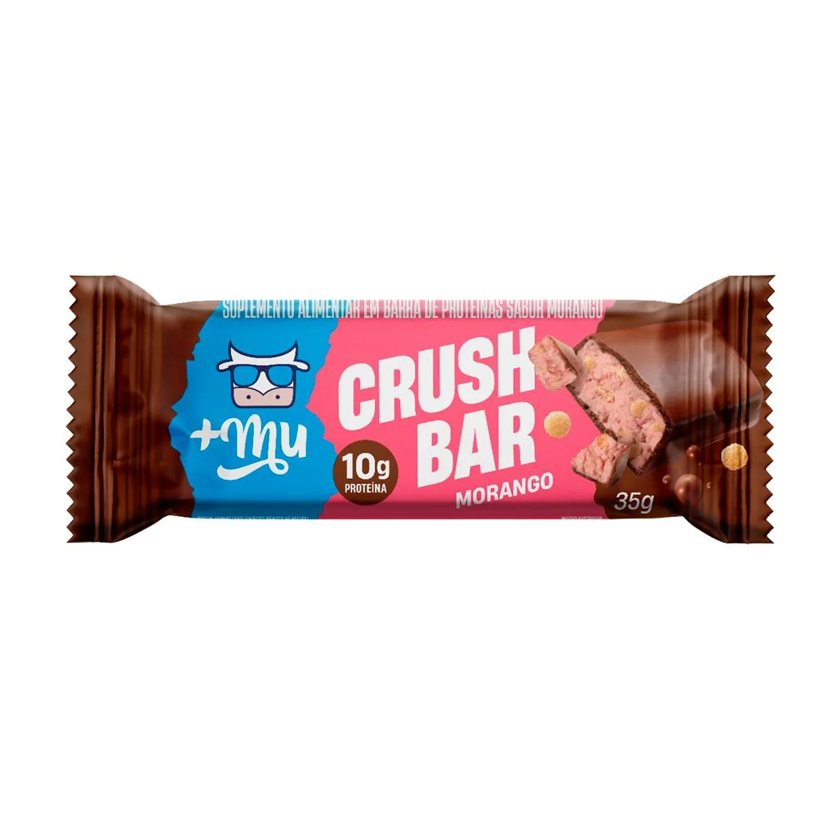 Barra de Proteína +Mu Crush Bar 2.0 Morango 35g