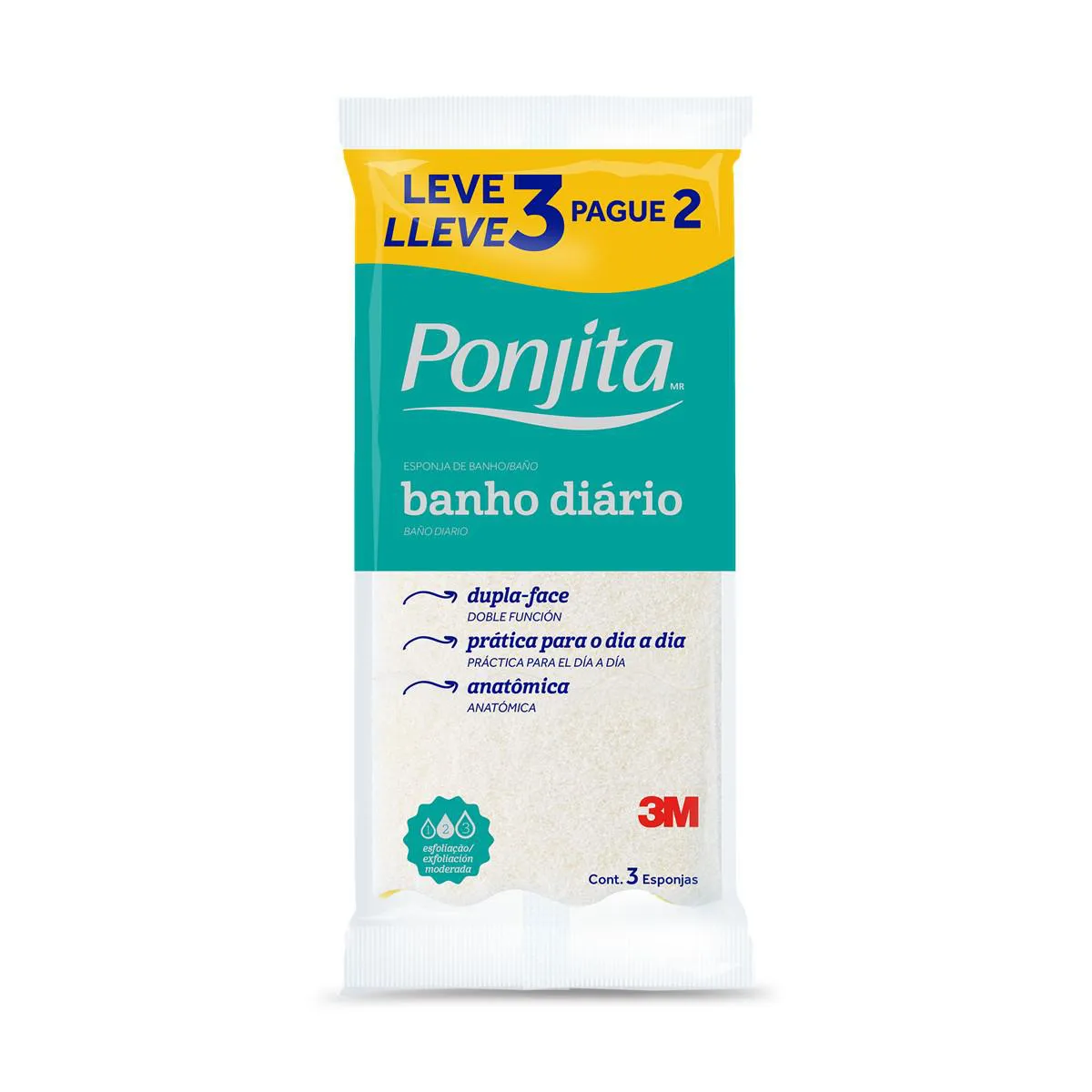 Esponja de Banho Ponjita Amarela Leve 3 Pague 2