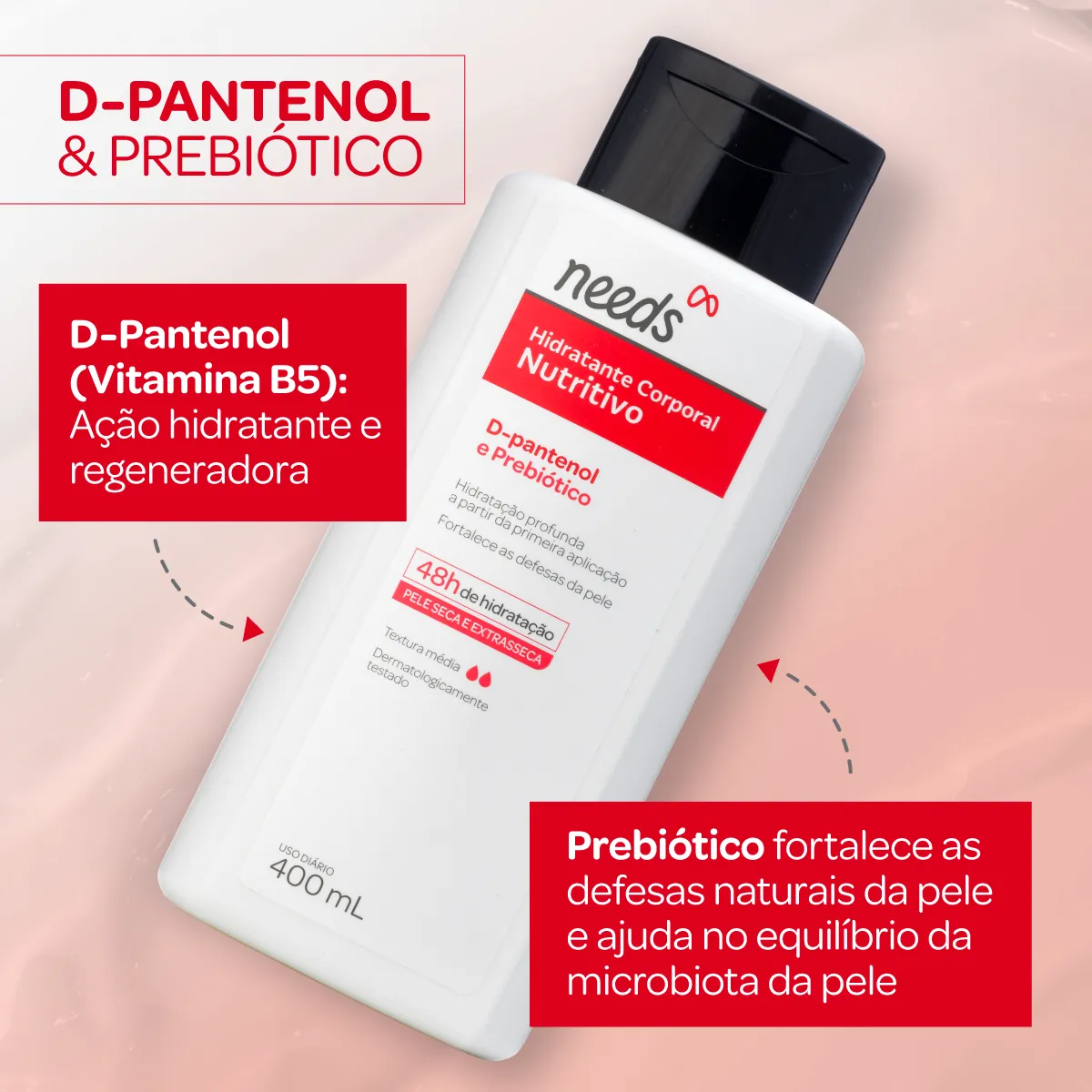 Hidratante Corporal Needs Nutritivo D-Pantenol e Prebiótico 400ml