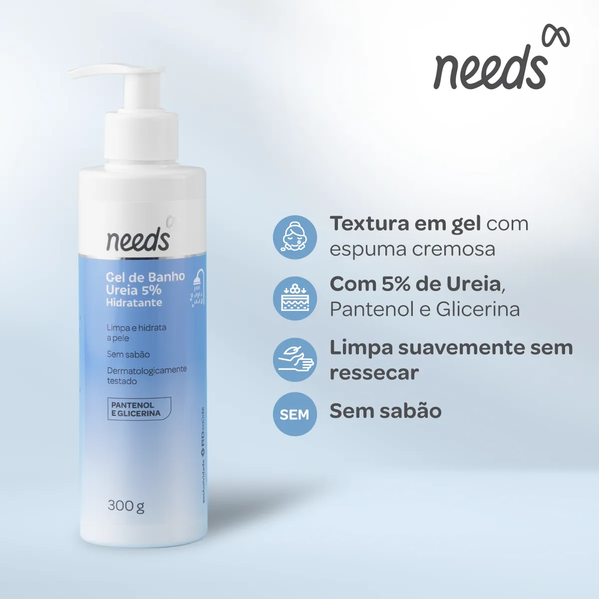 Gel de Banho Hidratante Needs Ureia 5% 300g