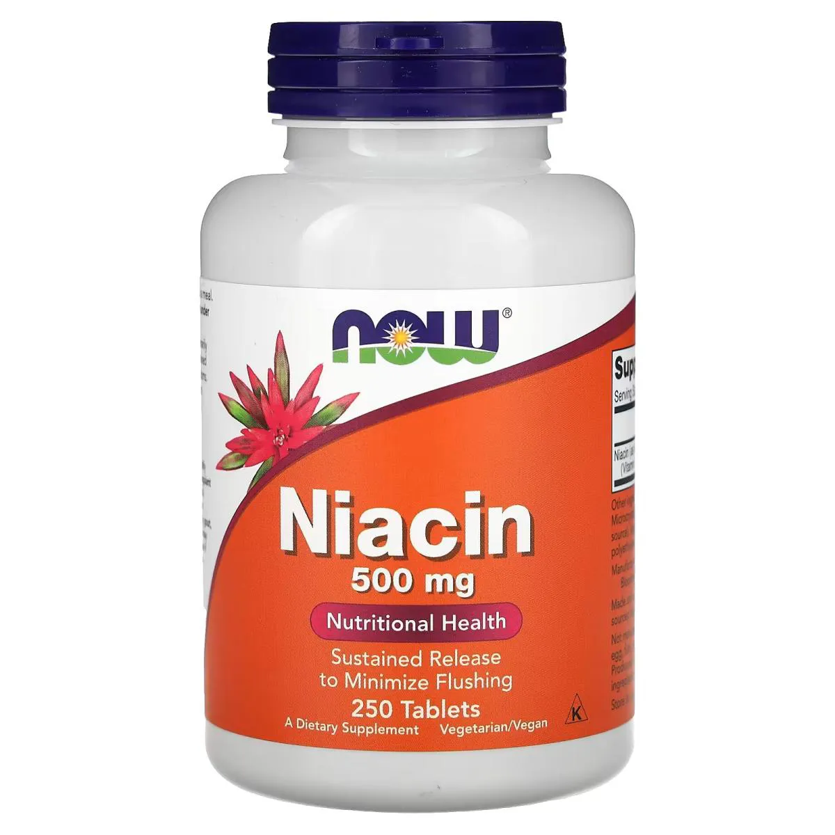 Niacin Niacina B3 500Mg Time Release (250 Tabs) Now Foods