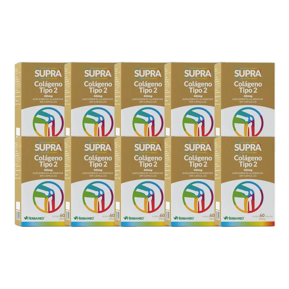 Kit 10X Vitamina Supra Colágeno Tipo Ii 40Mg 60 Cps - Herbamed