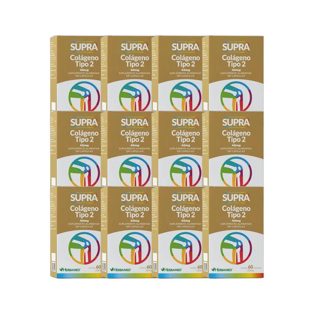 Kit 12X Vitamina Supra Colágeno Tipo Ii 40Mg 60 Cps - Herbamed