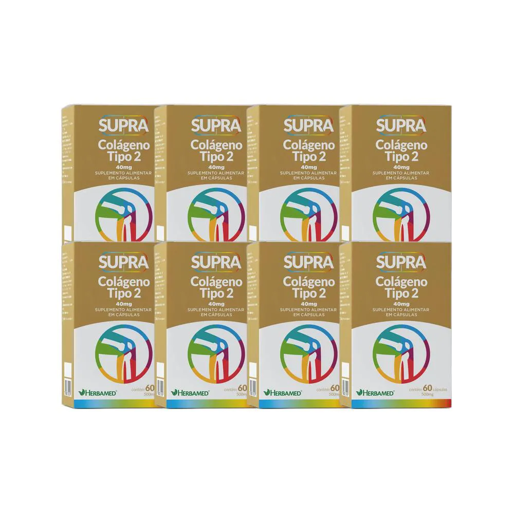 Kit 8X Vitamina Supra Colágeno Tipo Ii 40Mg 60 Cps - Herbamed