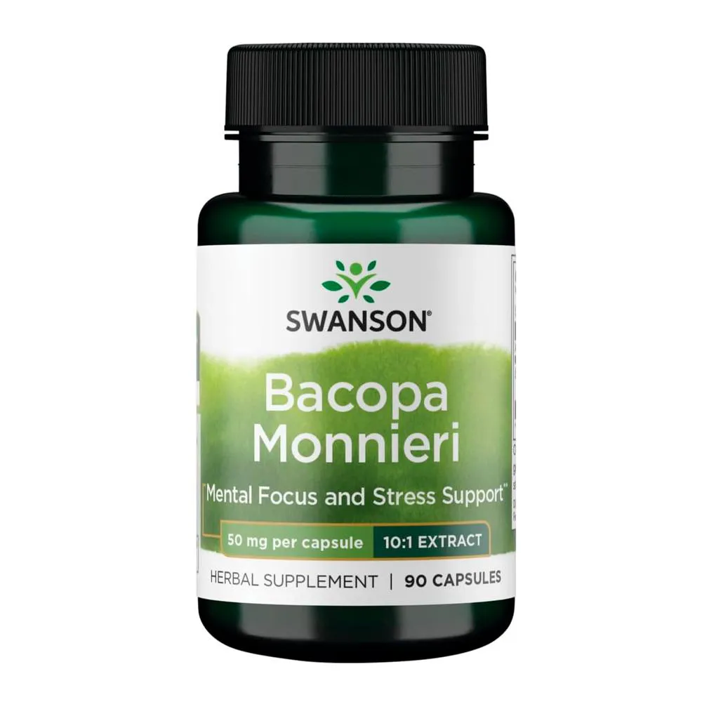 Bacopa Monniera 50Mg Swanson 90 Cápsulas Importado