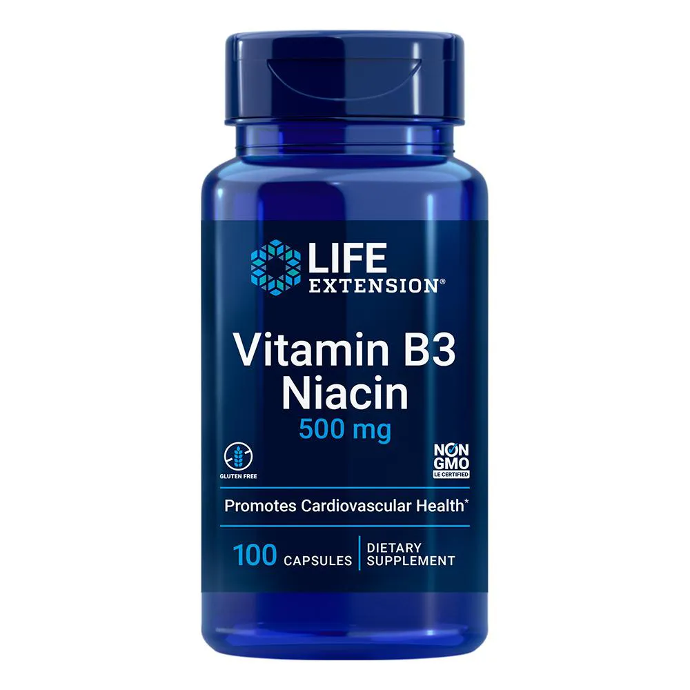 Niacina (Vitamina B3) 500Mg Life Extension 100 Caps Importado