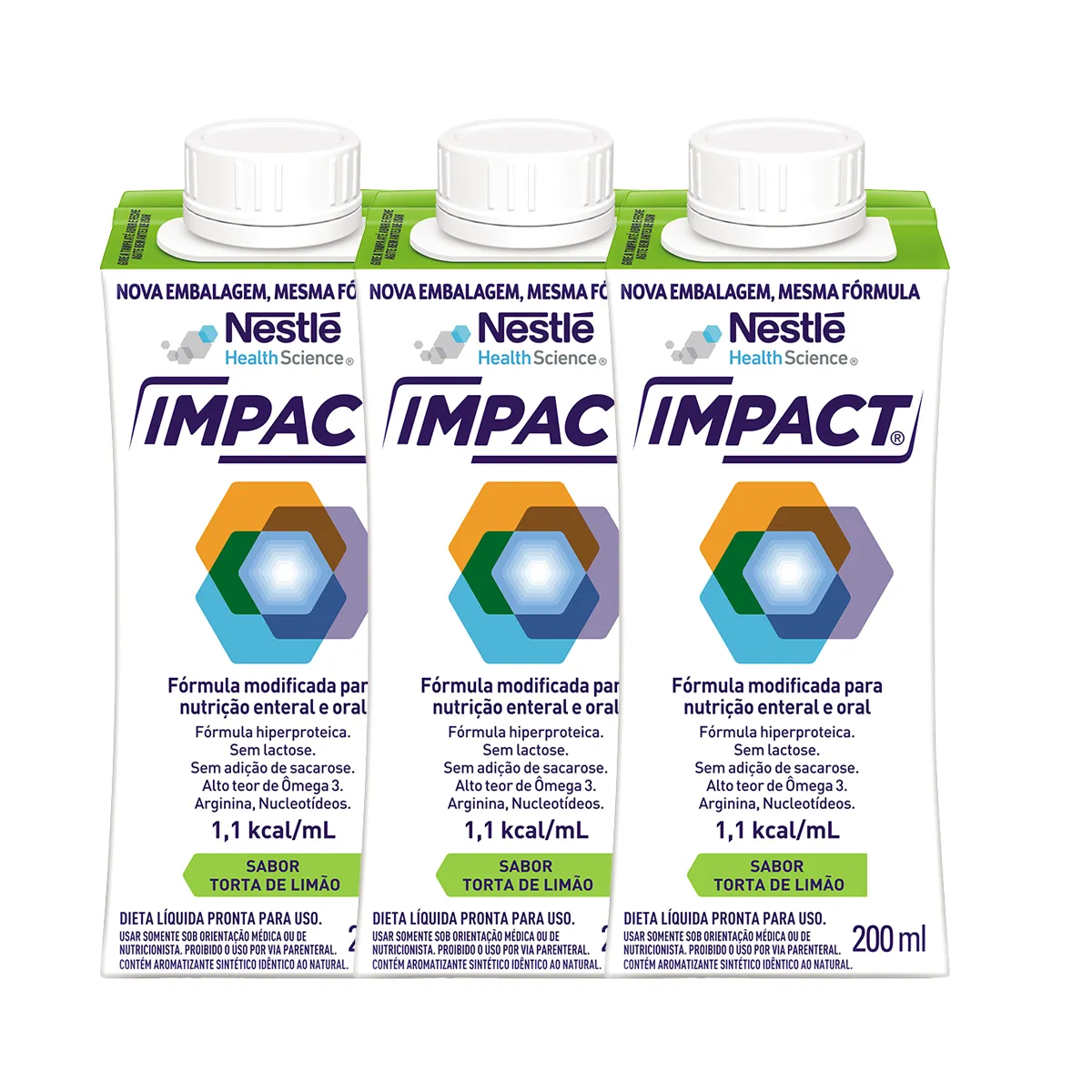 Kit Suplemento Alimentar Nestlé Impact Torta de Limão 200ml 3 unidades