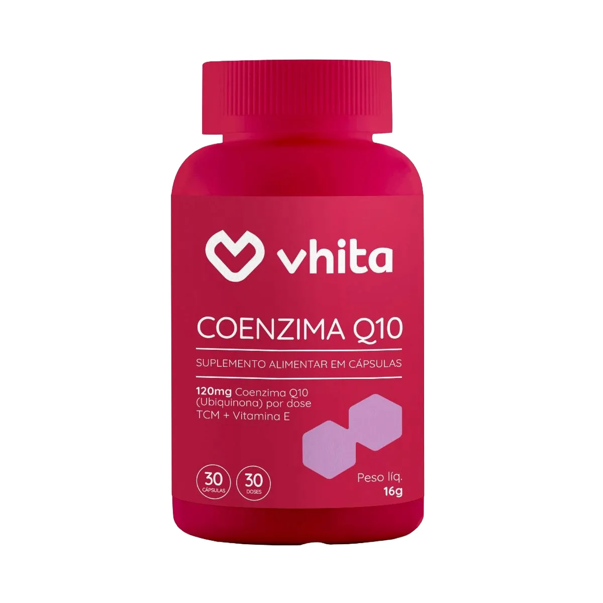 Coenzima Q10 120mg com Vitamina E Vhita 30 cápsulas