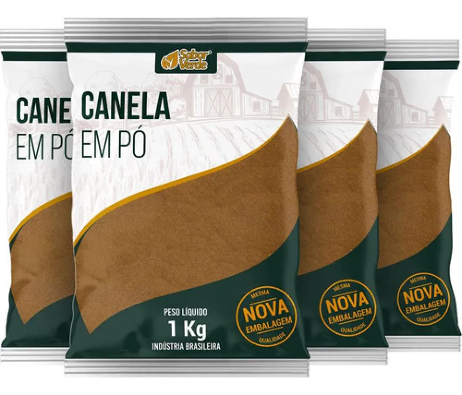 Kit 4 Canela Moida 1Kg - Sabor Verde