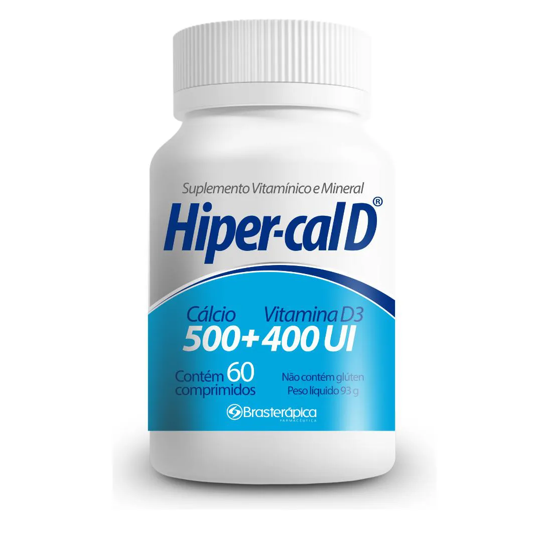 Carbonato de Calcio Hiper Cal Vitamina D 500 400Ui 60 Comprimidos