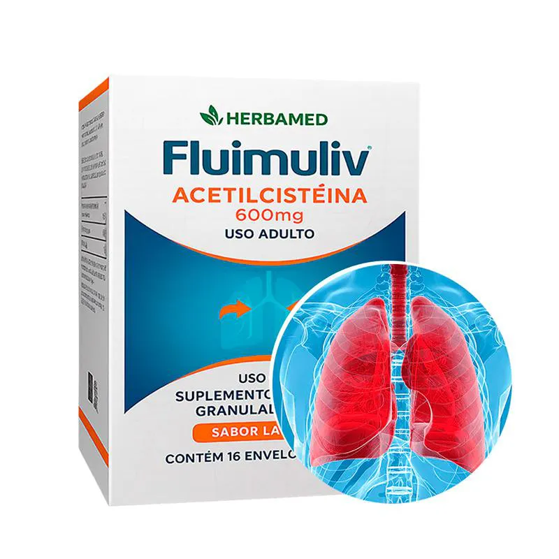 Fluimuliv Acetilcisteína 600mg C/16 Envelopes - Herbamed