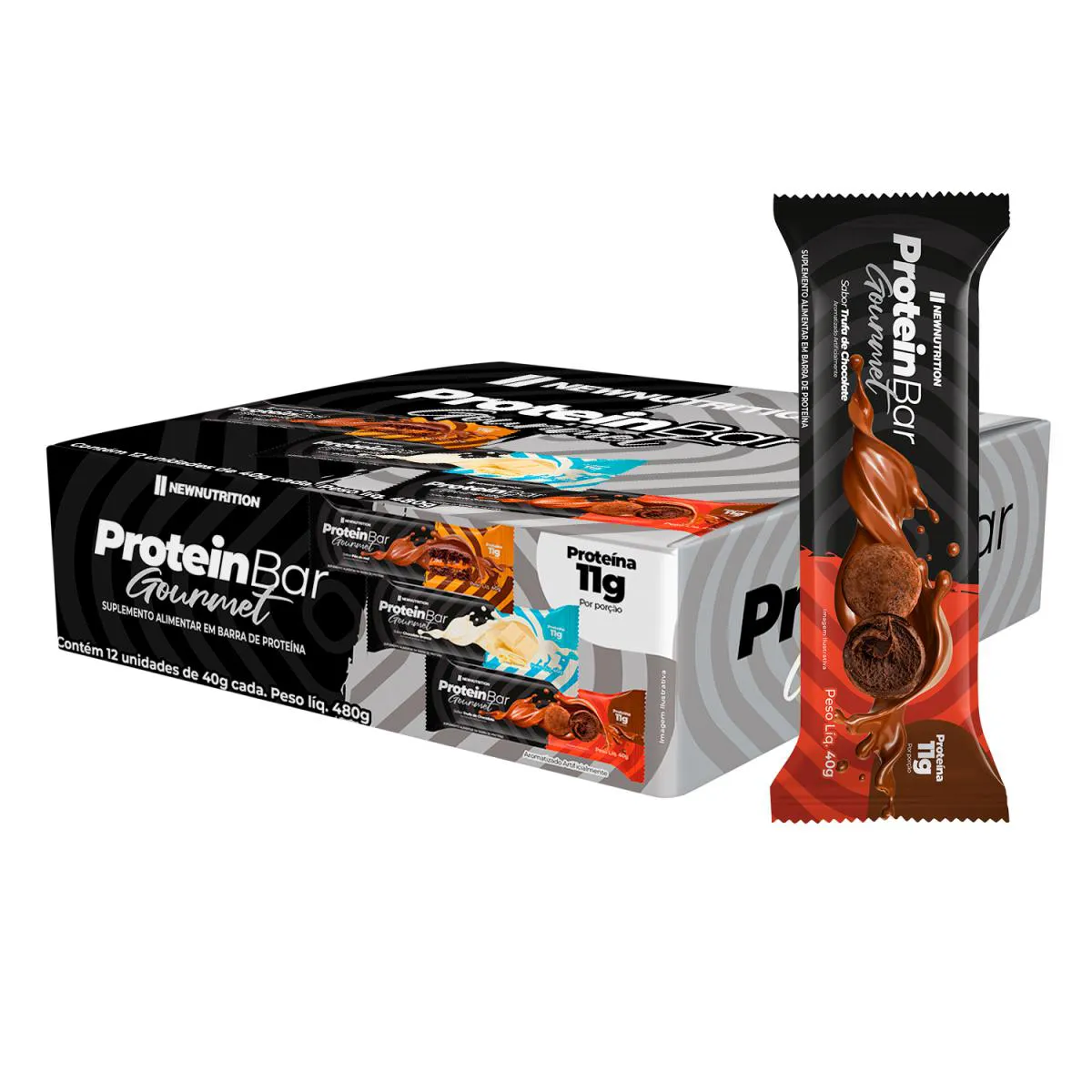 Barra Proteica Gourmet 40G Sabor Trufa de Chocolate