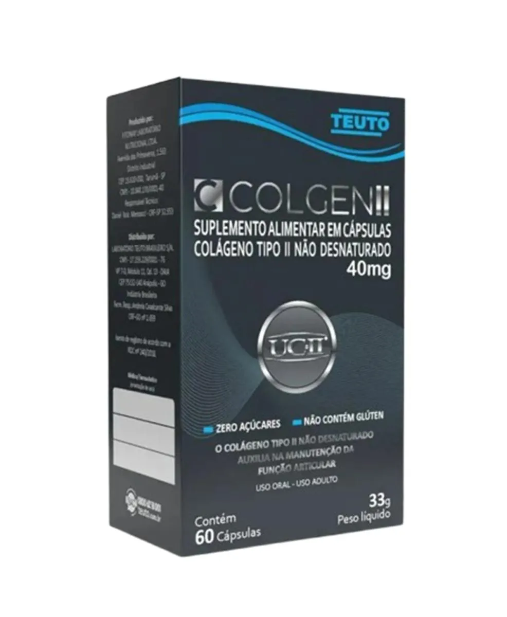 Colgen Colágeno Tipo 2 Não Desnaturado 40mg 60 Cps - Teuto