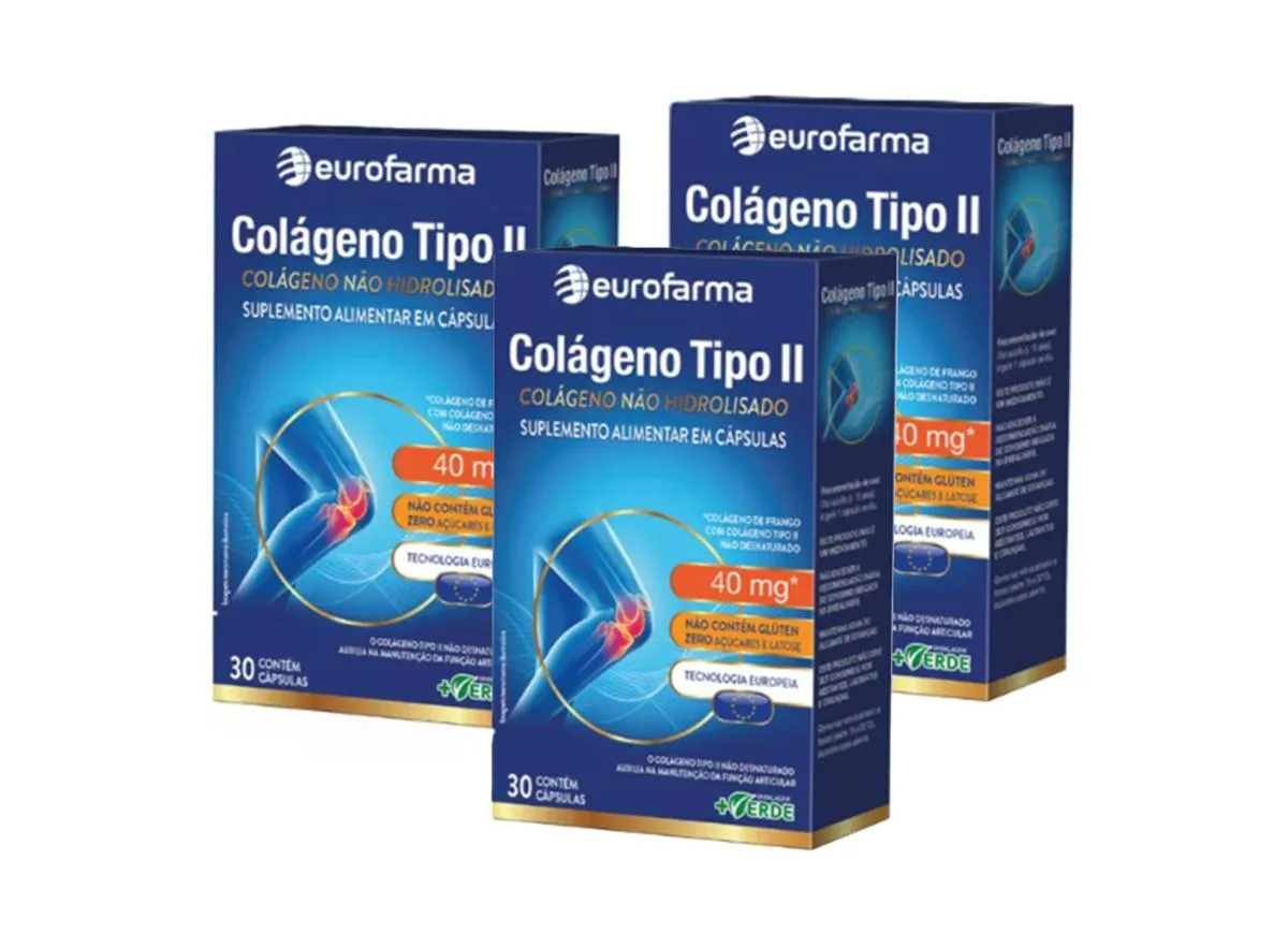 Kit 3 Colágeno Tipo 2 30 Cáps - Eurofarma