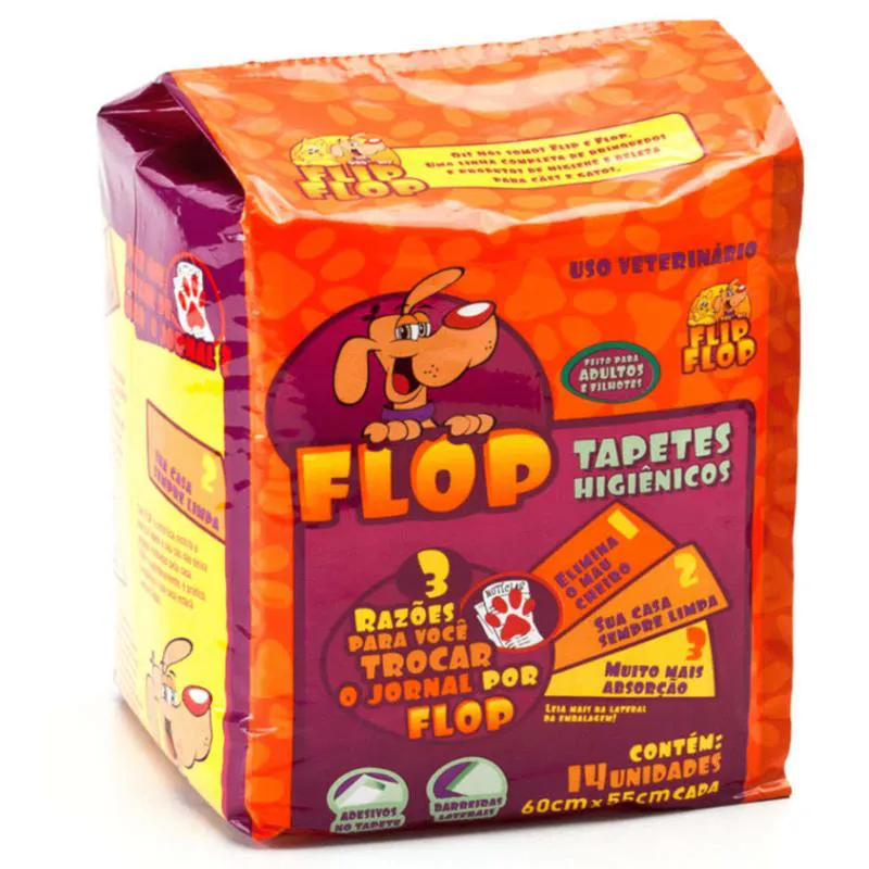 Tapete Higiênico Flop Petix para Cães 14Un 60X55Cm