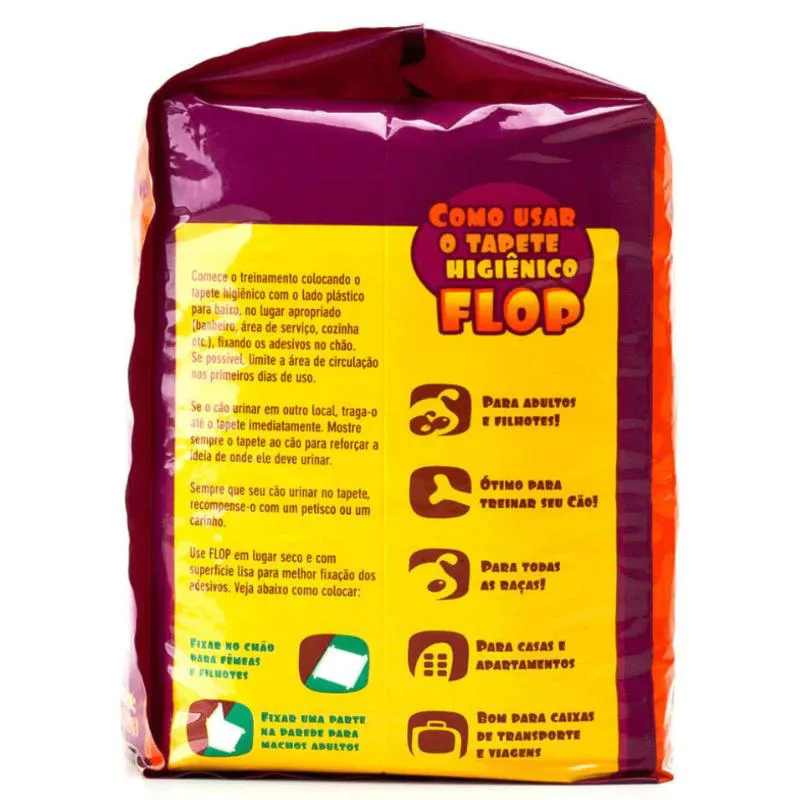 Tapete Higiênico Flop Petix para Cães 14Un 60X55Cm