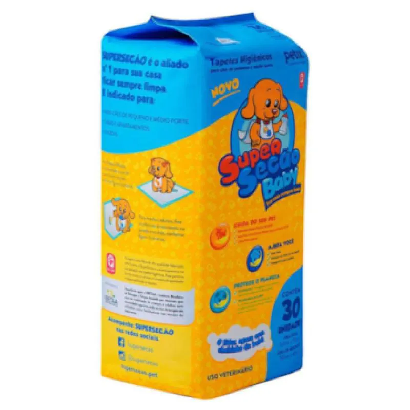 Tapete Higiênico Petix Super Secão Baby 30Un 60X55Cm